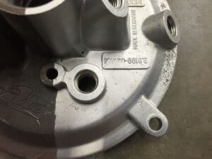 A precision engineering component half vapor blasted in Johannesburg South